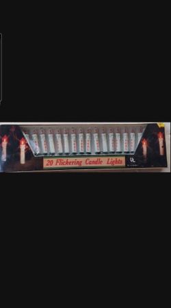 Christmas Lights Set Of 20 Flickering Candle Vintage Collectible Bin6