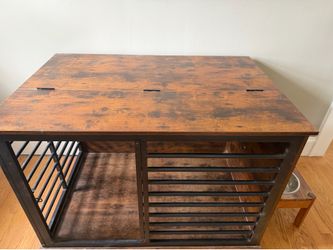 Dog crate and bowl