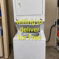 Frigidaire Stacked  Heavy Duty Washer And Electric Dryer Combo