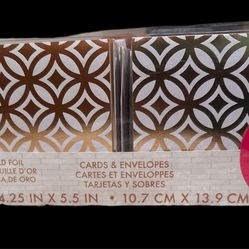 Gold Foil Note Cards & Envelopes Set