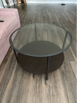 Glass and Wood Coffee Table