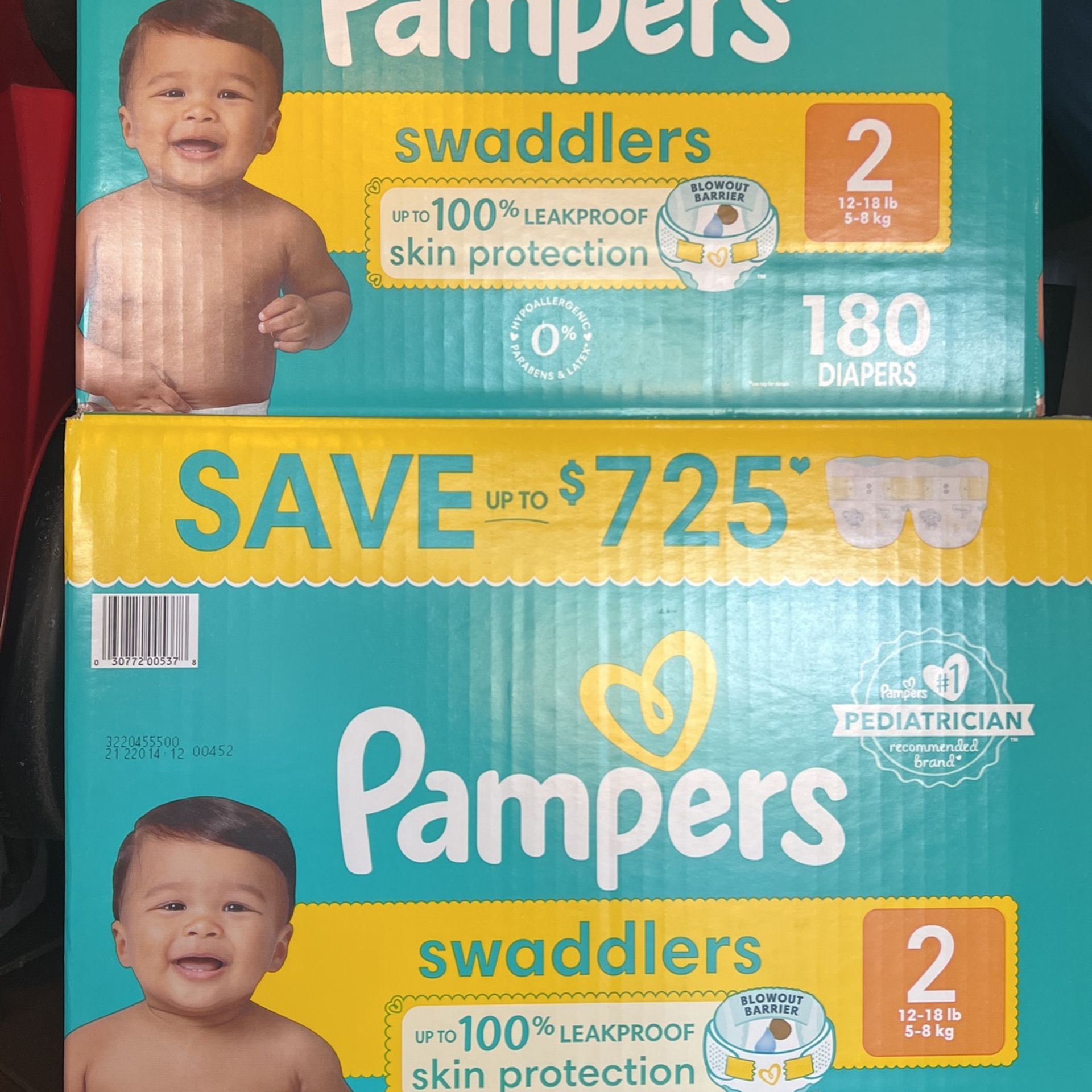 Diapers Size 2 Count 180 Each 