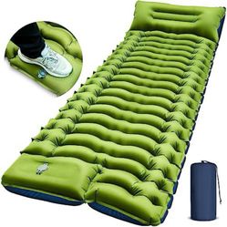 “New”Camping Sleeping Pad W/built In Pump(green)(retail$35)