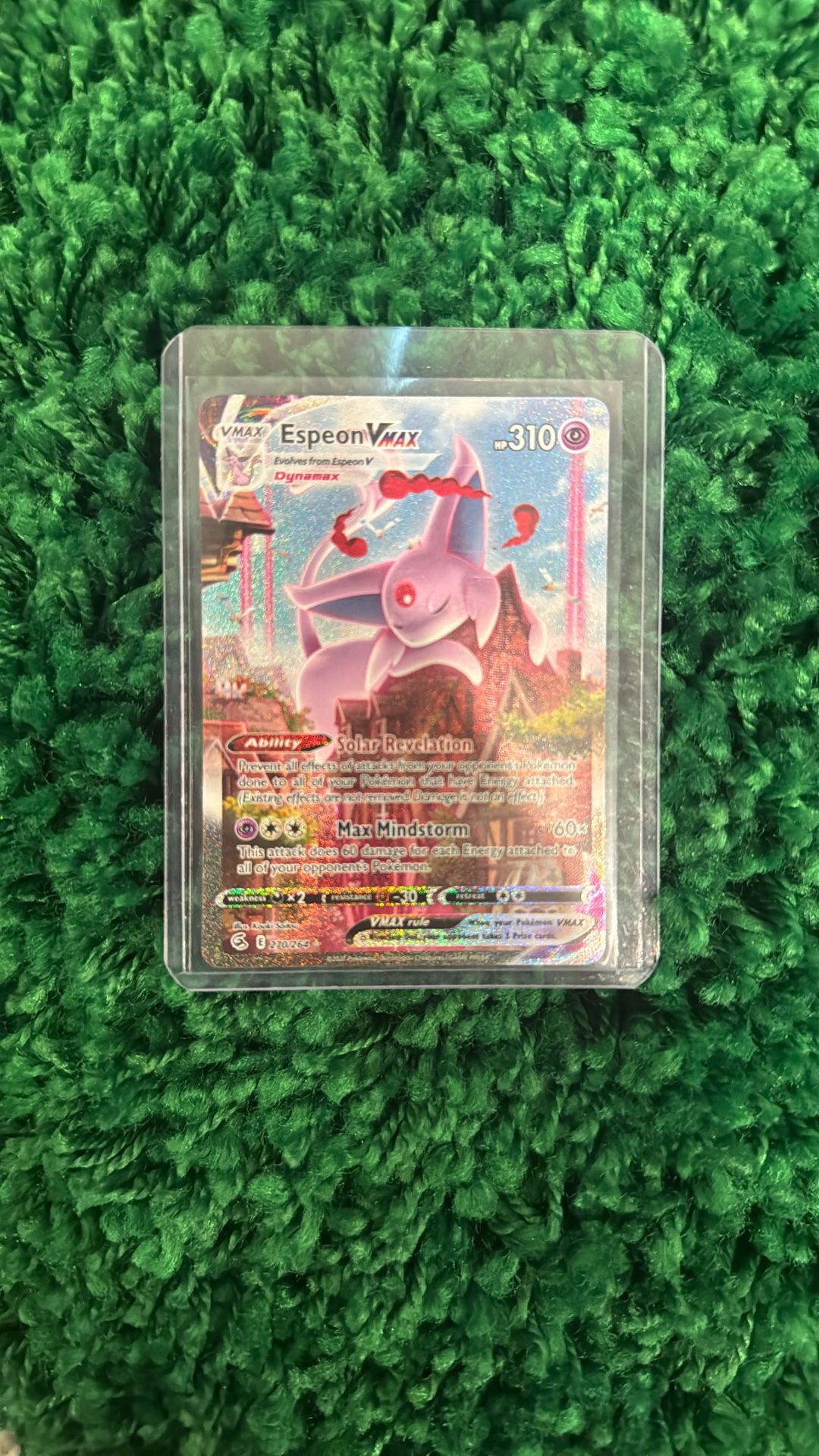 Pokemon TCG Fusion Strike Espeon Vmax Alt Art Secret Rare Holo Card 270/264