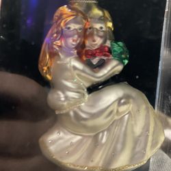 2003 Hand Crafted Glass Newlywed/ Just Married  Christmas 🎅 🤶 🎄 Ornament 