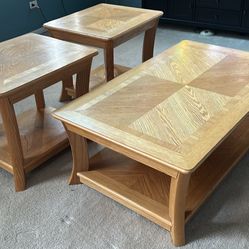 Wood End Tables And Coffee Table 