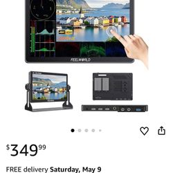 FEELWORLD LUT11S 10.1 Inch Camera Monitor, 2000nit IPS Touch Screen 1920x1200, 4K 60Hz HDMI Camera Field Monitor SDI, Video Assist HDR Waveform Focus 