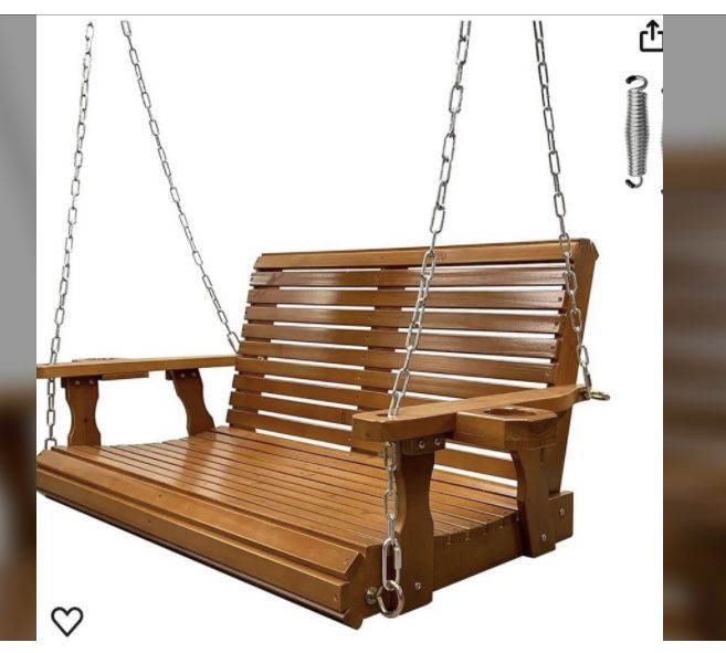 Wooden Porch Swing 2-Seater, Bench Swing