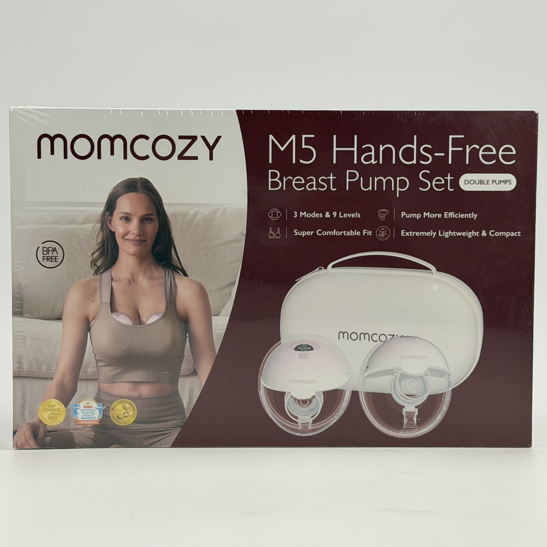 Momcozy M5 Portable Hands-Free Breast Pump Double Pumps Set BPA Free 3 Modes New