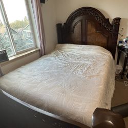 Queen Wooden Bed Frame And Matching Dresser