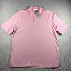Ashworth Men’s 2XL Pink Golf Polo Logo EZ-Tech Shirt 100% Cotton Casual #11A