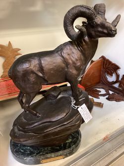 Charles Russell bronze bighorn sheep - 18 inches high