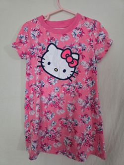 Hello Kitty Girls Short Sleeve Casual Toddler Girls Skater Cute Dress