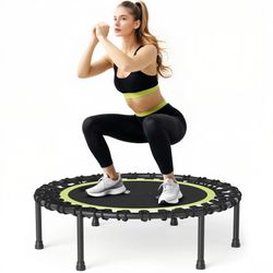 48” Rebounder Trampoline for Adults Quiet Bungee Cord System, Heavy-Duty Steel Frame, 330 lb Capacity, Anti-Slip Feet Indoor Cardio & Full-Body Fitnes
