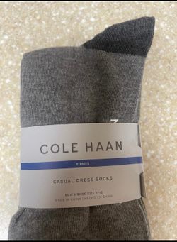 Cole Hann Casual Dress Men's Socks,  6 Pair, Shoe Size 7-12, Gray/Blue