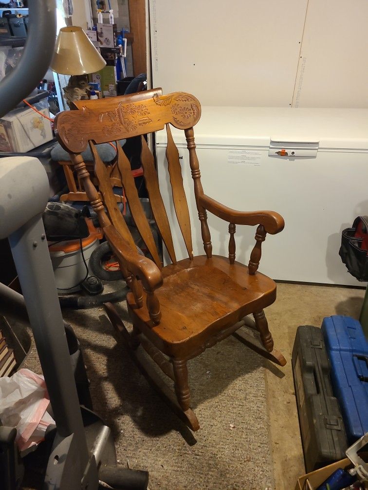 Vintage Solid Wood Rocking Chair