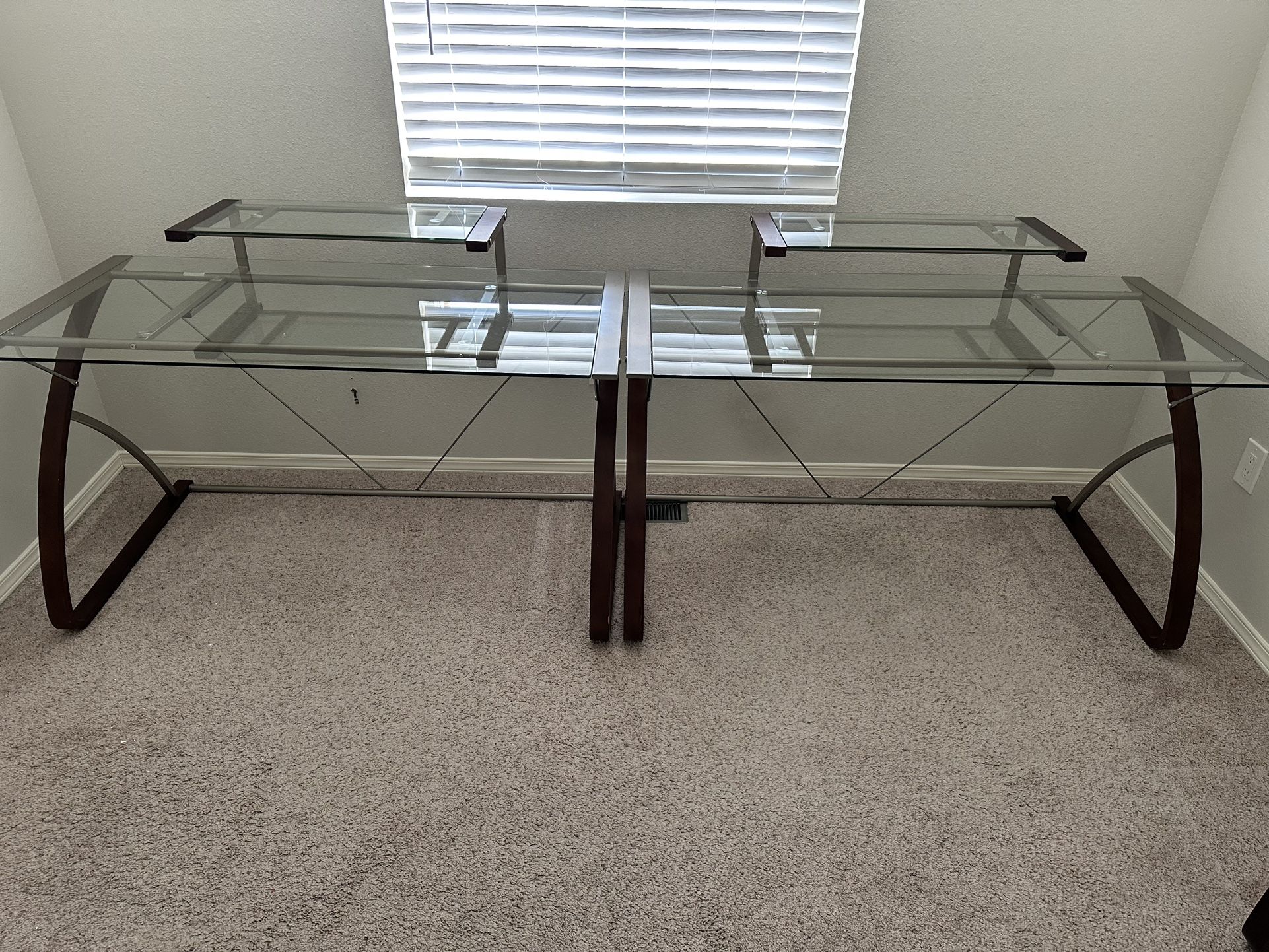 Computer desks and bookshelf