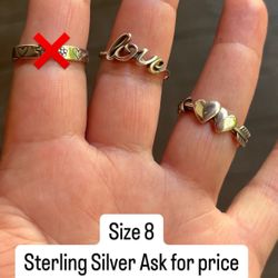 Sterling Silver Rings Size 9