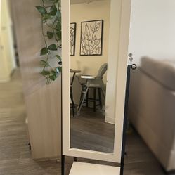 ull-Length Mirror with Hidden Jewelry Storage