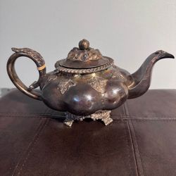 Vintage Antique Silver Plated Teapot