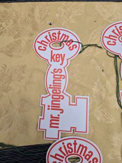 Vintage MR JINGELING'S Christmas Key- Cardboard Cutout Collectible 