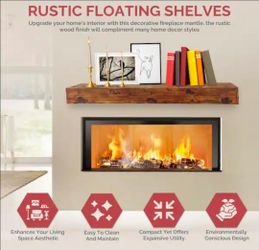 60 in. Rustic Fireplace Wall Cap Shelf Mantel