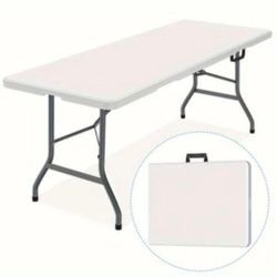 NEW 6FT Plastic Folding Table, Portable Dining Table Indoor Outdoor