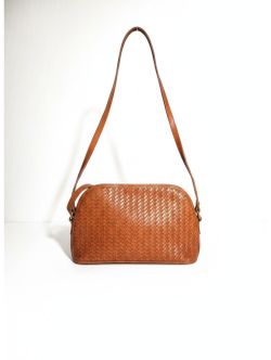 Brahmin Vintage Woven Leather Shoulder Bag from Hollywood