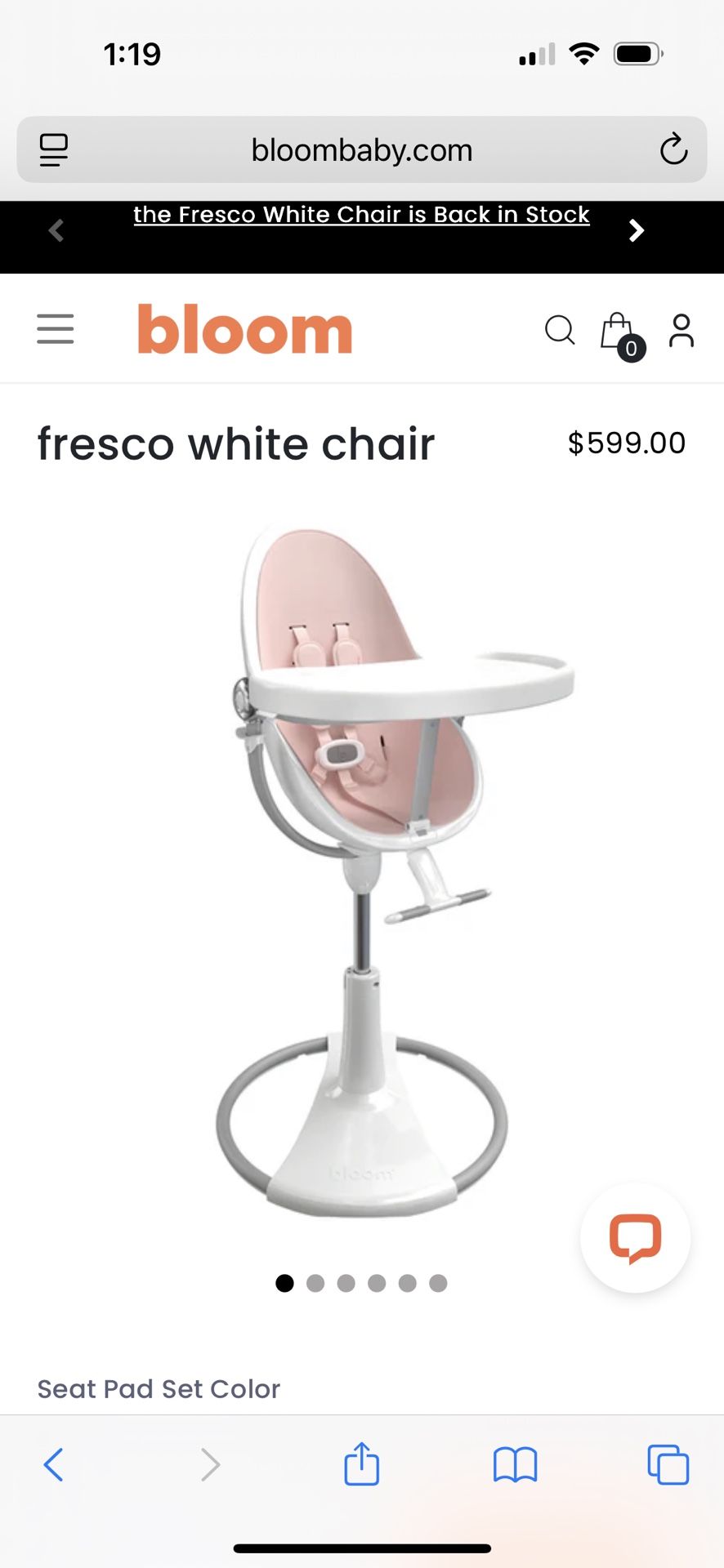 Baby High Chair High End Modern Bloom Fresco