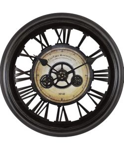  Firstime & Co. Gear Works Industrial 24” Hanging Wall Clock