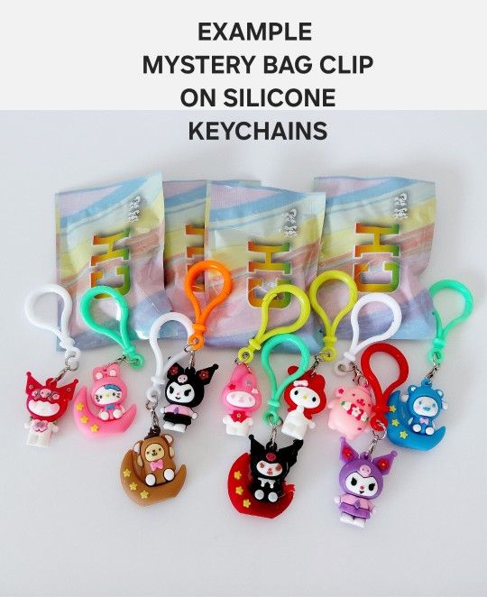 32 PCS Sanrio Characters Silicone Keychain Mystery Blind Bags
