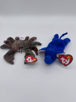 McDonalds Teenie Beanie Babies TY - Peanut & Claude the Crab Set of 2