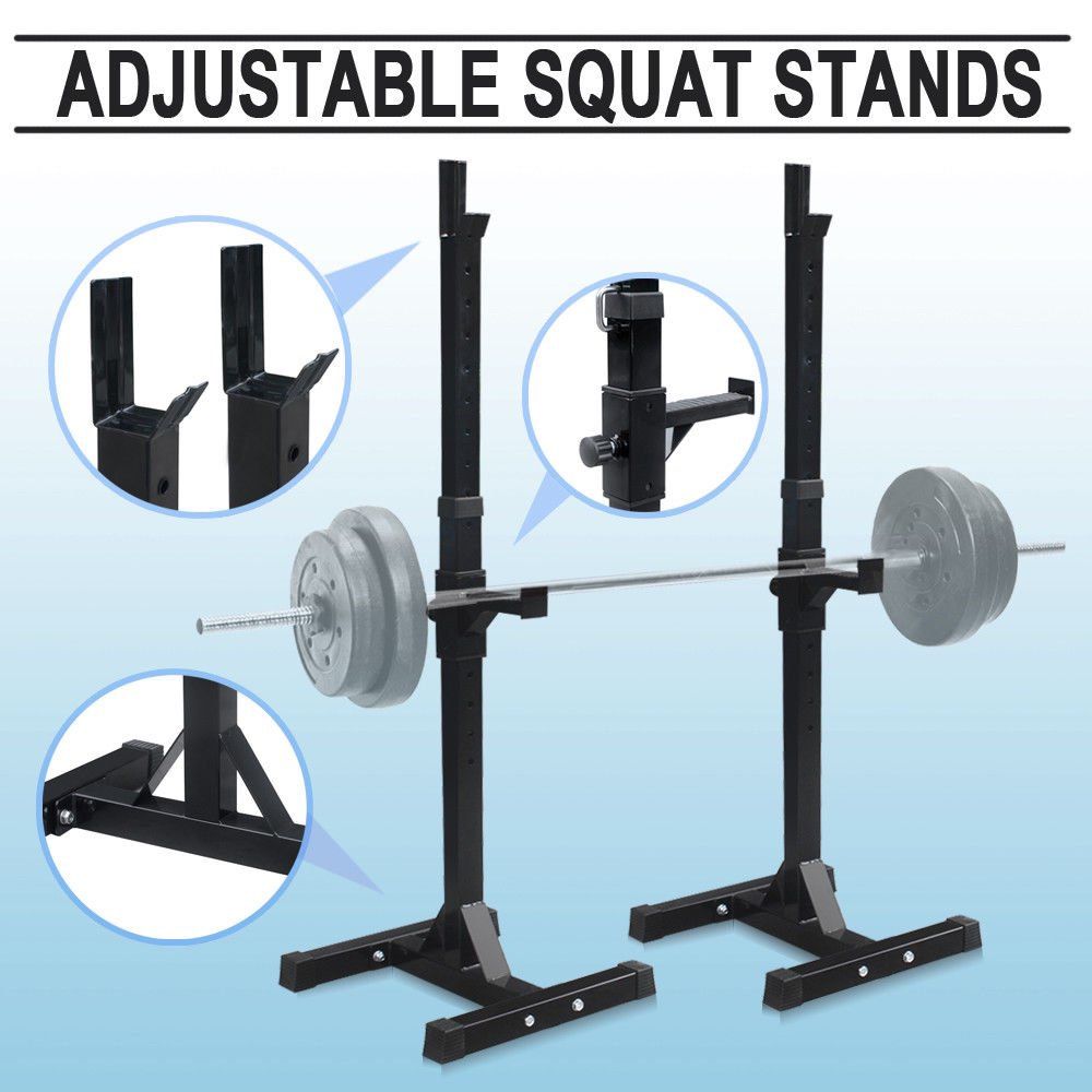 Adjustable Barbell Rack Stand Squat Bench Press Home GYM Weight Liftting Fitness Exercise