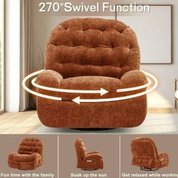 (No Reclining) Swivel Rocker Chair for Living Room,Orange