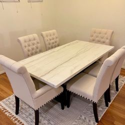 Marble Dining Room Set With Chairs