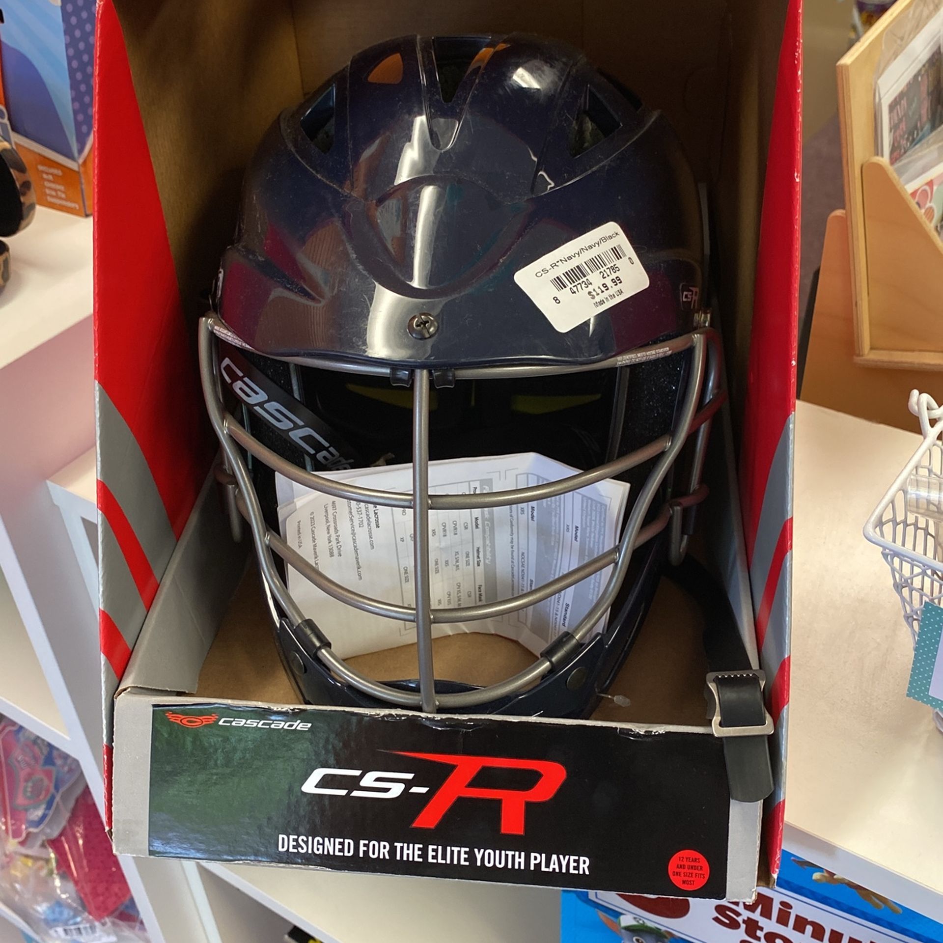 Cascade Navy CS-R Lacrosse Helmet Like New 