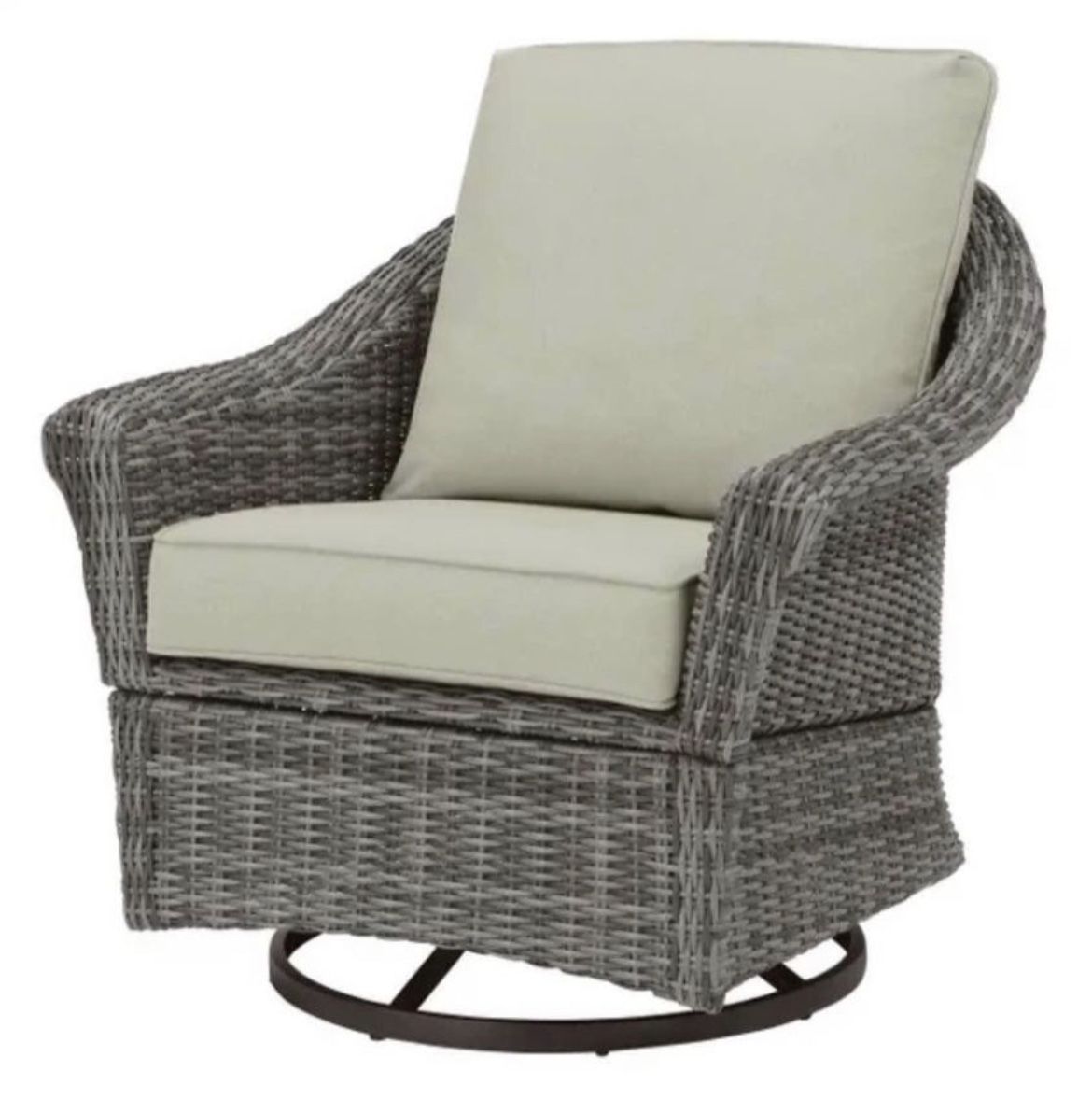 Hampton Bay Chasewood Brown Glider Wicker Outdoor Patio Stationary Chair and Swivel Lounge Chair