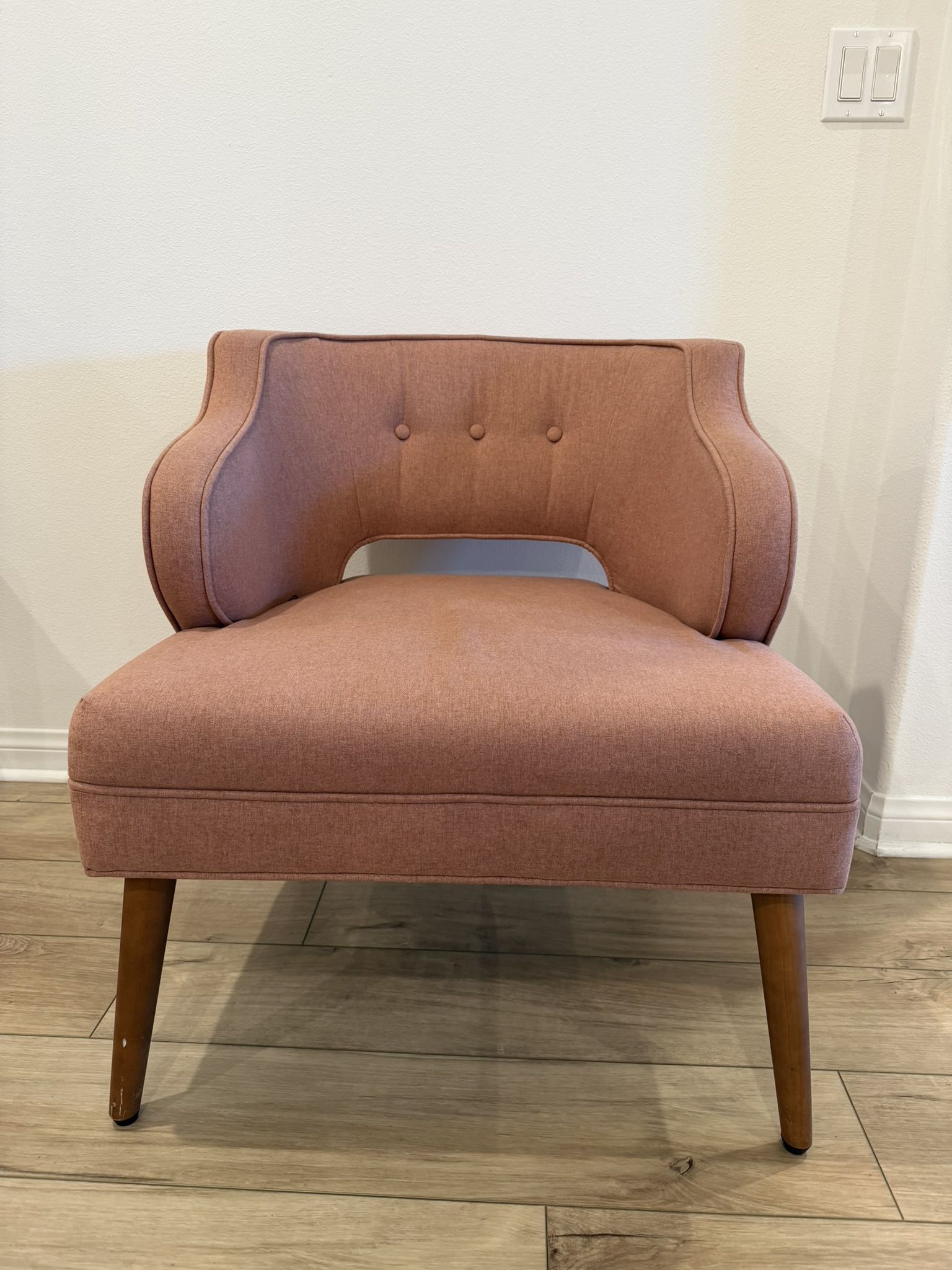 Pink Mid century Modern Accent Chair Upholstered Armchair