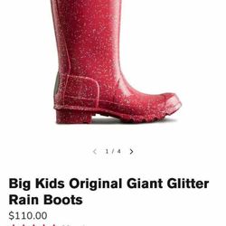 Like New- Hunter Big Kids Original Giant Glitter Rain Boots