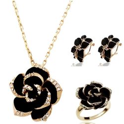 Black And Gold Flower Set 