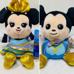 4” Disney Parks Disney World 50th Anniversary Wishables Mickey Minnie Set
