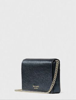 Kate Spade Spencer Metallic Chain Wallet Crossbody~Metal Night~NWT
