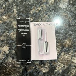 NEW GIORGIO ARMANI PRISMA GLASS HIGH SHINE HYDRATING OIL INFUSED LIP GLOSS MINI IN CLEAR GLASS $7!