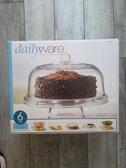 Dailyware 3-Piece Glass Cake Stand with Dome