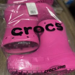 Pink Crocs Rain Boots