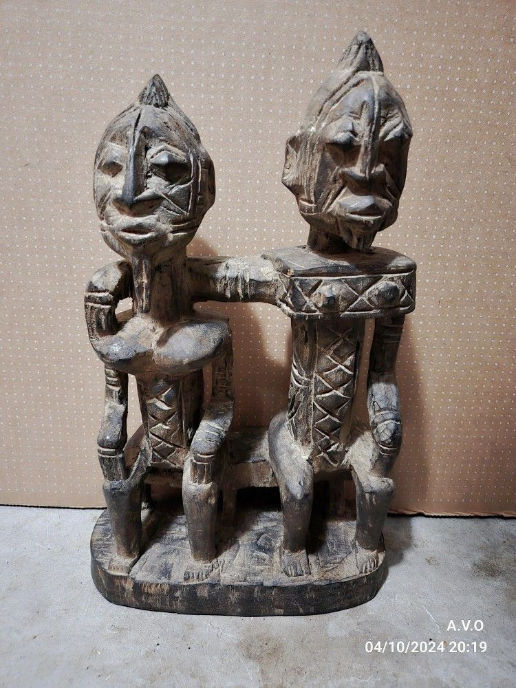 African Dogon Primordial Couple Statue