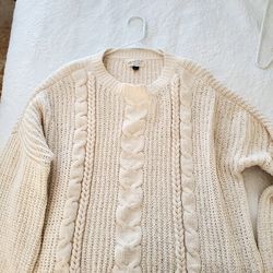 Cream Cardigan Size Large 