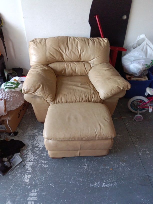 Leather Couch With Ottoman
