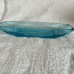 Vintage MCM Hazel Atlas Capri Glass Celery Dish