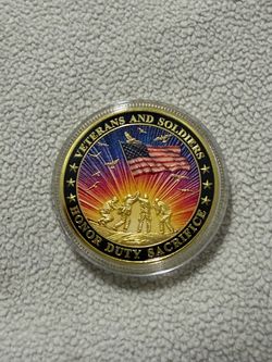 Veterans and Soldiers Honor Duty Sacrifice Challenge Coin